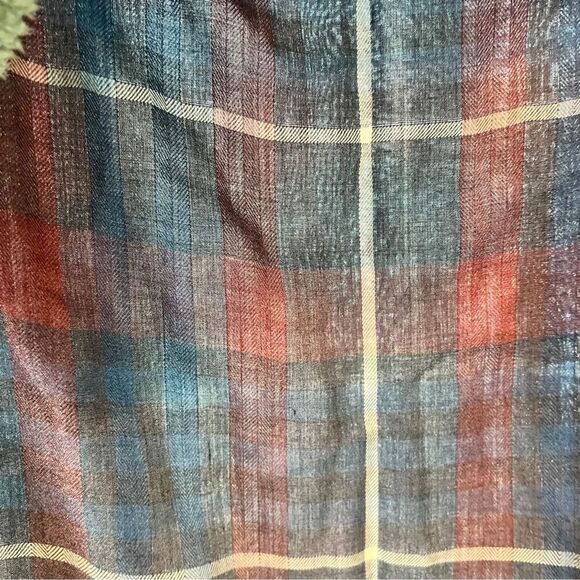 Anthropologie Cloth & Stone Long Sleeve Plaid Shirt Side Ruffle Dress Sz XS (554 - Picture 8 of 10